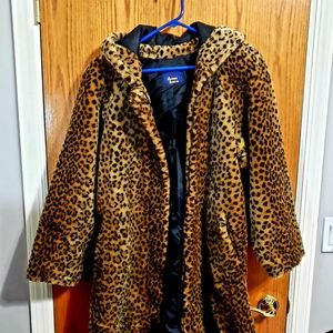 Dennis Basso Faux Fur Jacket Animal Print